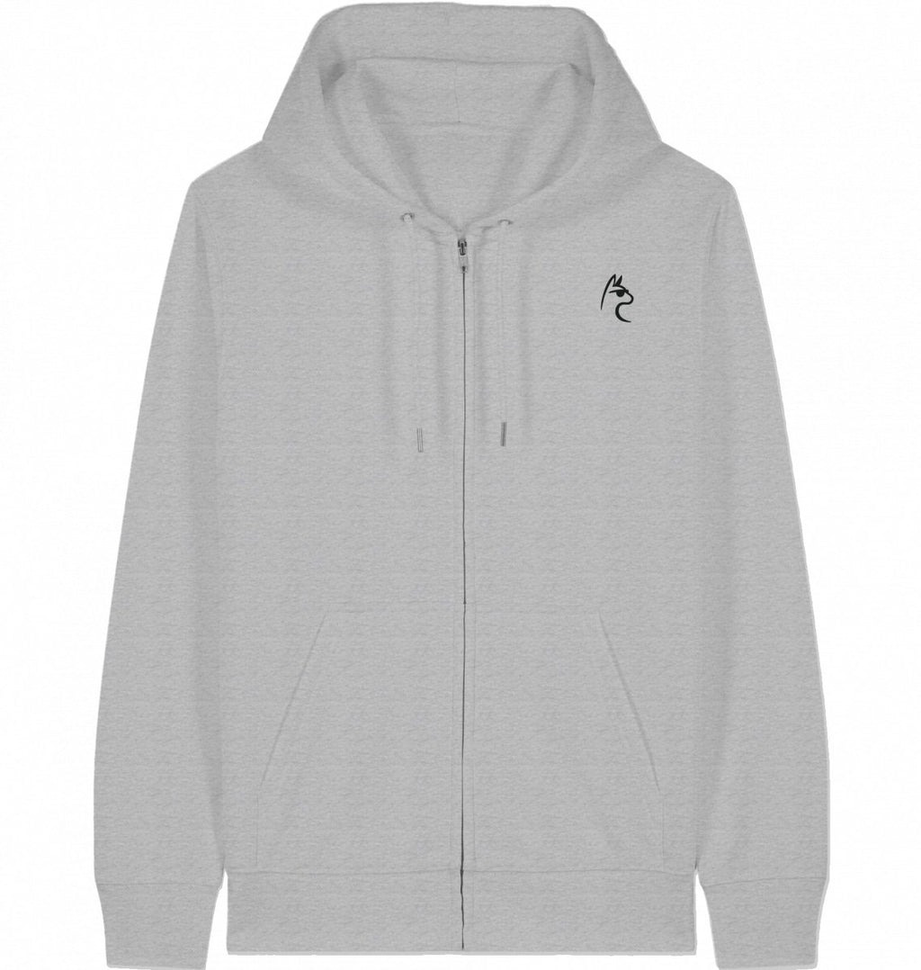 Hybrid Zipper Hoodie Black Logo - The Lifting Lama Shirt
