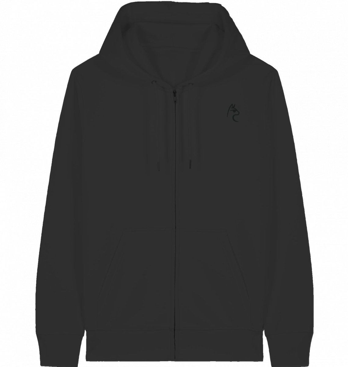 Hybrid Zipper Hoodie Black Logo - The Lifting Lama Shirt