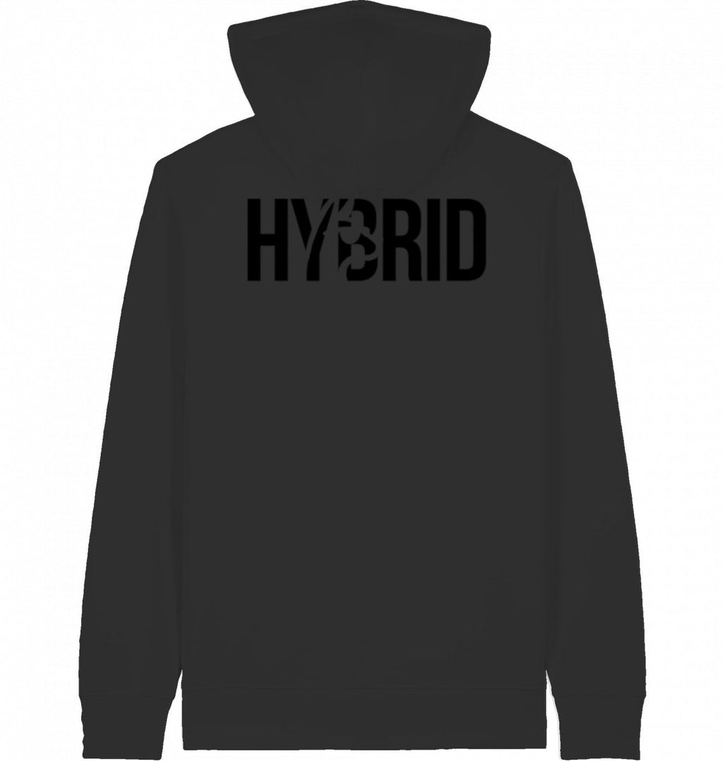 Hybrid Zipper Hoodie Black Logo - The Lifting Lama Shirt