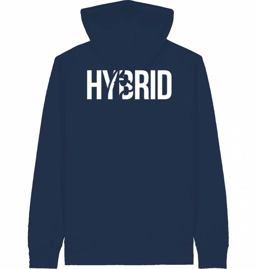 Hybrid Zipper Hoodie White Logo - The Lifting Lama Shirt