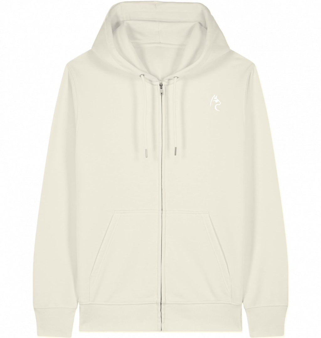 Hybrid Zipper Hoodie White Logo - The Lifting Lama Shirt