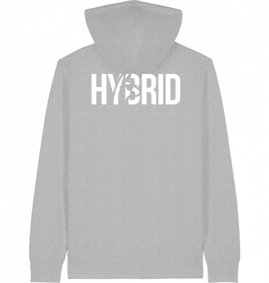 Hybrid Zipper Hoodie White Logo - The Lifting Lama Shirt