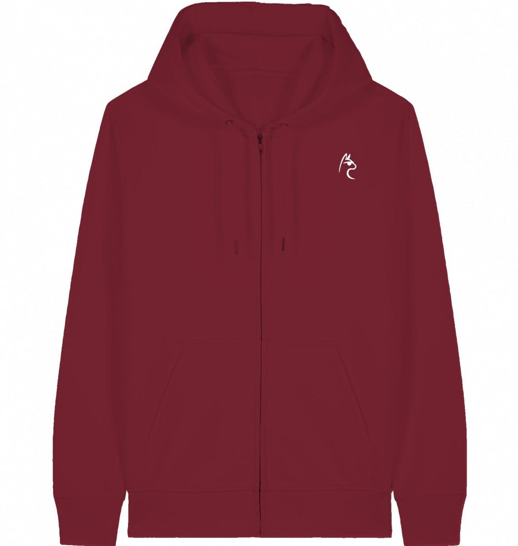 Hybrid Zipper Hoodie White Logo - The Lifting Lama Shirt