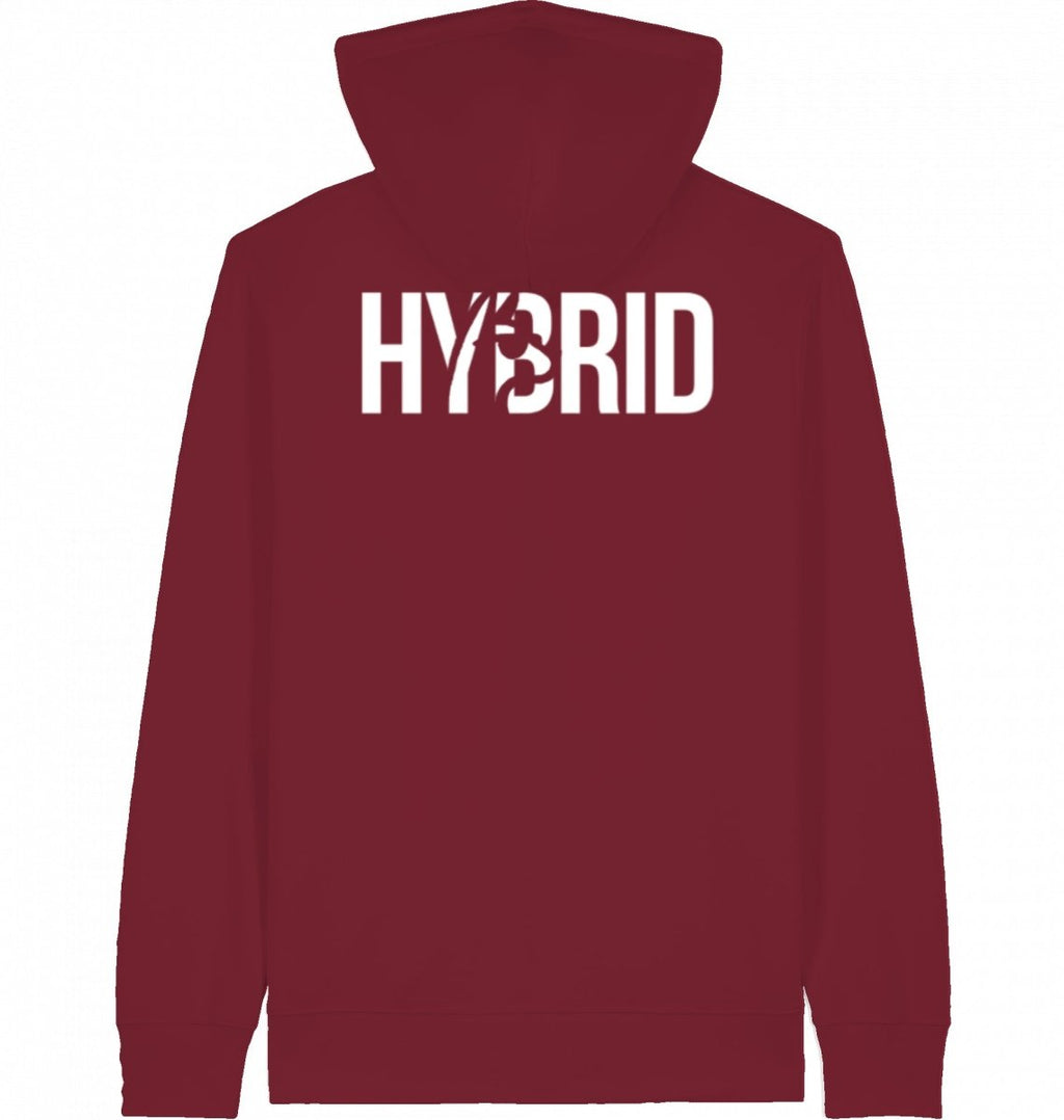 Hybrid Zipper Hoodie White Logo - The Lifting Lama Shirt