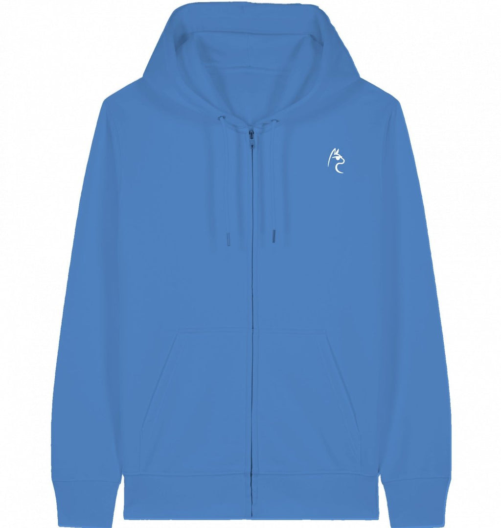 Hybrid Zipper Hoodie White Logo - The Lifting Lama Shirt